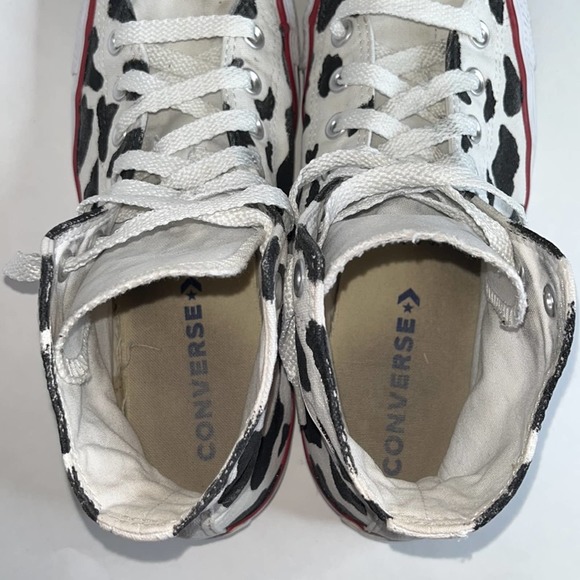 Converse Black and White Cow Print Sneakers - Picture 11 of 12